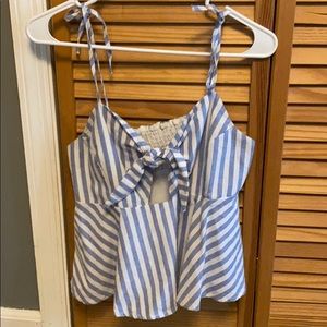 Keyhole stripe crop top